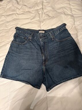 Levi's Dark Blue High-Rise Denim Shorts